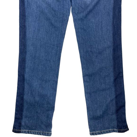 WHBM Tuxedo Mid Rise Straight Leg Crop Jeans Step Hem Med Wash Size 4 - Picture 10 of 12